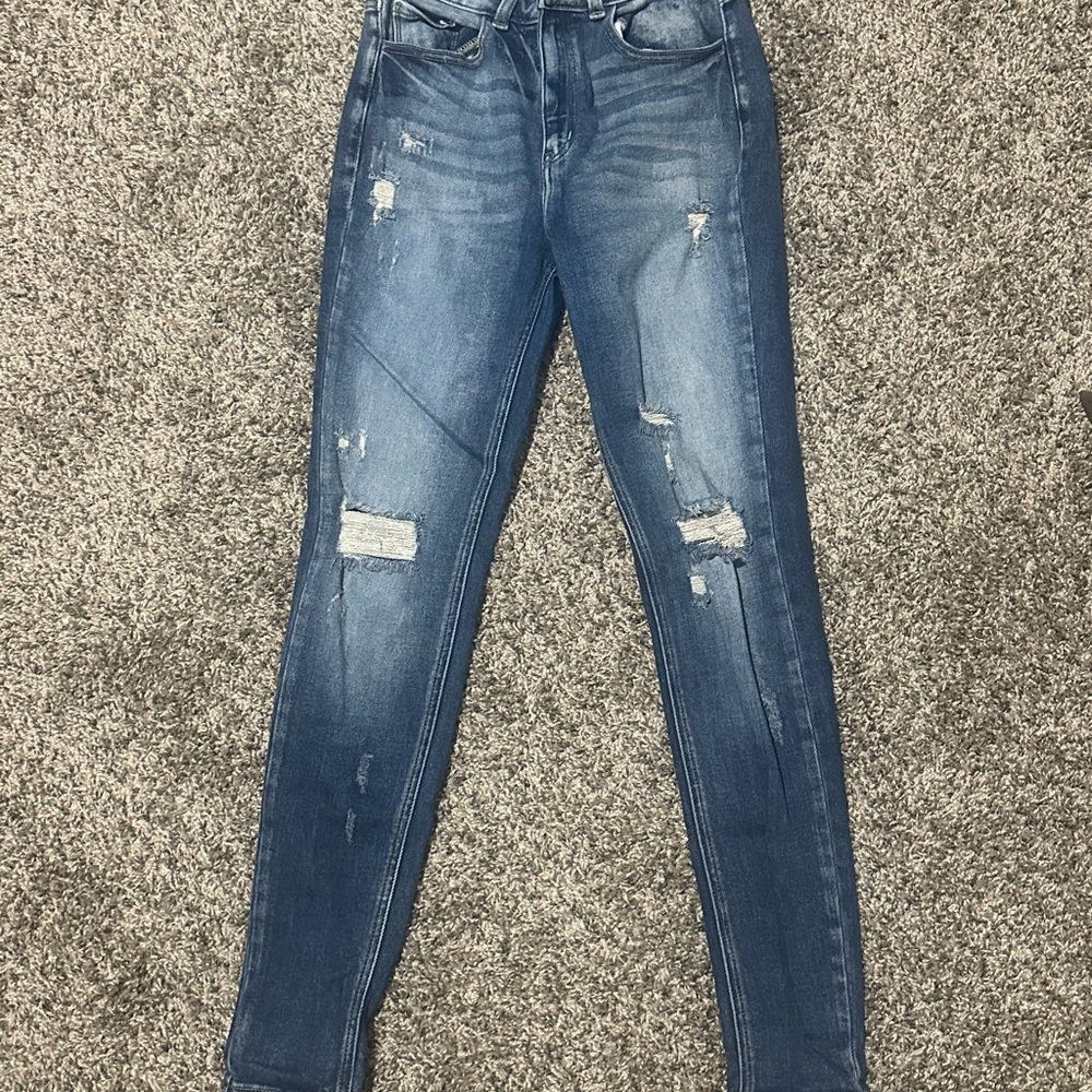 KanCan Dark Blue Distressed Skinny Jeans